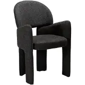 Ebuy24 (2er Set) Aole Dan-Form Esszimmerstuhl mit Armlehnen Bouclé schwarz.