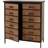Mendler Apothekerkommode MCW-O79, Schrank Highboard Staufächer, Vintage Shabby-Look 94x80x35cm, natur
