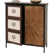 Mendler Apothekerkommode MCW-O79, Schrank Highboard Staufächer, Vintage Shabby-Look 94x80x35cm, natur hell