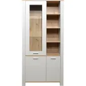 Mäusbacher Nele Vitrine Holzwerkstoff 2 Türen 1 Rahmentür mit Glas 96x203x44 cm
