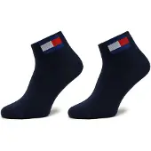Tommy Hilfiger Kurzsocken "TH UNI TJ QUARTER 2P FLAG" 2 Paar, Verstärkte Ferse und Spitze für zusätzliche Strapazierfähigkeit