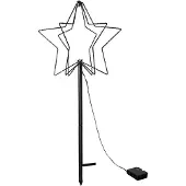 Mojawo LED 3D Weihnachtsstern Weihnachtsbeleuchtung Außen Batterie warmweiß
