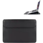 24hShop MacBook-Halterungstasche Ultra-Thin 15,4" wasserdichtes PU-Leder schwarz