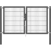 GAH Alberts Zaundoppeltür ALBERTS "Flexo Plus", grau (anthrazit), B:200cm H:120cm, Stahl, Tore, Zaundoppeltür, verschiedene Abmessungen