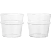 Ferm Living Wassergläser Boya Low Clear With Bubbles 300 ml (2er-Set)