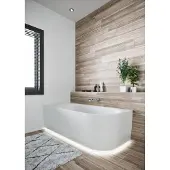 Riho Desire Corner Eck-Badewanne, Version rechts, 184x84x60cm, 230 Liter, glänzend weiß, B087002005, Ausführung: mit LED Beleuchtung