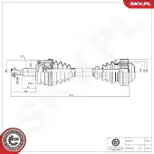ESEN SKV 40SKV101 Antriebswelle Vorne Links für VW Transporter V Bus (7HB, 7HJ, 7EB, 7EJ, 7EF, 7EG, 7HF, 7EC) Multivan V Transporter V Kastenwagen