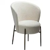 Ebuy24 (2er Set) Orbit Dan-Form Esszimmerstuhl Bouclé weiß.