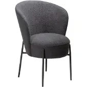 Ebuy24 (2er Set) Orbit Dan-Form Esszimmerstuhl Bouclé grau.