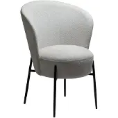 Ebuy24 (2er Set) Orbit Dan-Form Esszimmerstuhl Bouclé hellgrau.