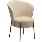Ebuy24 (2er Set) Orbit Dan-Form Esszimmerstuhl Bouclé offwhite.