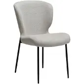 Ebuy24 (2er Set) Glory Dan-Form Esszimmerstuhl Bouclé hellgrau.