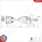 ESEN SKV 40SKV383 Antriebswelle Vorne Rechts für FIAT Doblo Cargo (223) Doblo Kombi (119, 223)