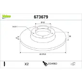 Valeo Bremsscheibe COATED 673679
