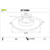 Valeo Bremsscheibe COATED 673484