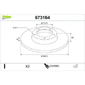 Valeo Bremsscheibe COATED 673164