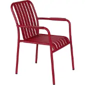 Oviala Business Terrassenstuhl mit Armlehnen aus rotem Aluminium