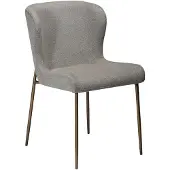 Ebuy24 (2er Set) Glam Dan-Form Esszimmerstuhl Bouclé hellbraun.