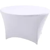 Oviala Business Elastische Hussentischdecke für runden Tisch 150cm weiß