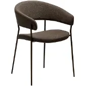 Ebuy24 (2er Set) Reboot Dan-Form Esszimmerstuhl mit Armlehnen Bouclé braun.