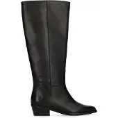Manfield Schwarze Lederstiefel | Größe 40