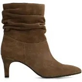 Manfield Taupefarbene Veloursleder-Stiefeletten mit Absatz | Größe 39