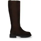 Manfield Dunkelbraune Veloursleder-Stiefel | Größe 40