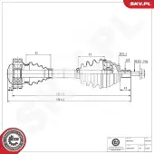 ESEN SKV 40SKV028 Antriebswelle Vorne Rechts für VW Golf VII Schrägheck (5G1, BQ1, BE1, BE2) GOLF VI (5K1) Golf V Schrägheck (1K1) TOURAN (1T1, 1T2)