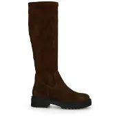 Manfield Dunkelbraune Veloursleder-Stiefel | Größe 41