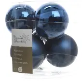 Ksd 6 Weihnachtskugeln Glas Glanzmatte Durchmesser 8cm Nachtblau (blauw)