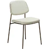 Ebuy24 (2er Set) Menta Dan-Form Esszimmerstuhl Bouclé weiß.