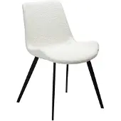 Ebuy24 (2er Set) Hype Dan-Form Esszimmerstuhl Bouclé weiß.