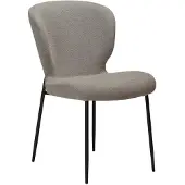 Ebuy24 (2er Set) Glory Dan-Form Esszimmerstuhl Bouclé hellbraun.