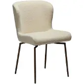 Ebuy24 (2er Set) Glam Dan-Form Esszimmerstuhl Drehfuß Bouclé offwhite.