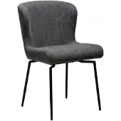 Ebuy24 (2er Set) Glam Dan-Form Esszimmerstuhl Drehfuß Bouclé dunkelgrau.