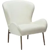 Ebuy24 Glam Dan-Form Sessel Bouclé weiß.