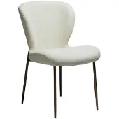 Ebuy24 (2er Set) Glory Dan-Form Esszimmerstuhl Bouclé weiß.