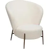 Ebuy24 Orbit Dan-Form Sessel Bouclé weiß.
