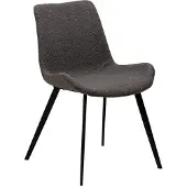Ebuy24 (2er Set) Hype Dan-Form Esszimmerstuhl Bouclé grau.
