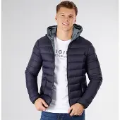 Crosshatch Herren Puffer Jacke Mit Raffung Mitternacht