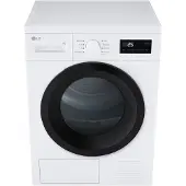 LG RT80B2, Freistehend, Frontlader, Wärmepumpe, Weiß, Rechts, Schwarz, Transparent
