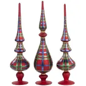 Goodwill Weihnachtsbaum Glas Gold-Rot H 41 cm Sonderangebot 3er Set