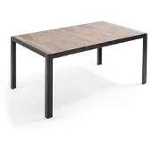 Oviala Rechteckiger moderner Tisch aus Aluminium und Keramik Braun - Tivoli