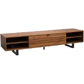 Oviala Rechteckiger TV-Schrank mit 2 Türen L160 cm dunkles Holz - Julio