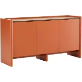 Oviala Business Modernes rechteckiges Sideboard mit 3 Türen L140 cm orange