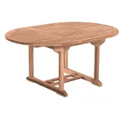 Möbilia Gartentisch ausziehbar rund Teak natur Ø120/170x75 cm
