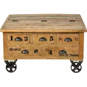 SIT Möbel RUSTIC Couchtischtruhe lackiertes Mangoholz starke Gebrauchsspuren Natur Antik
