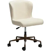 Ebuy24 Glam Dan-Form Bürostuhl Bouclé offwhite.