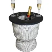 COOTAB Cooler Table Beistelltisch "3-in-1 Loungetisch mit Acryl-Kühler Paris 43 cm", beige (champagner, schwarz), B:41cm H:43cm T:41cm, Tische, Beistelltisch, Wetterfest, Pflegeleicht, Hitzebeständig