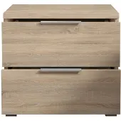 Pol-Power Beimöbel Nachtkommode 2 Schubkästen Holzwerkstoff Dekorfolie 46x43x42 cm